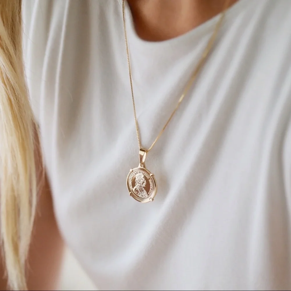 Gold Medallion Necklace - Picture 1 of 8